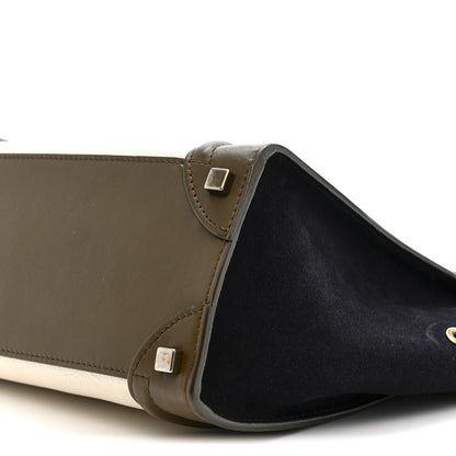 Celine Textured Calfskin Suede Tri-color Mini Luggage Cream 10 of 12