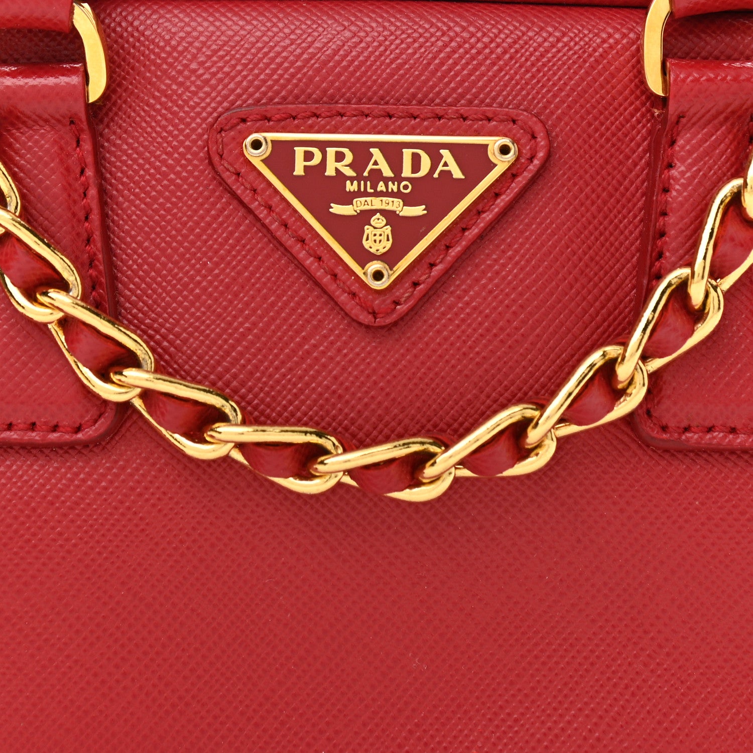 Prada Saffiano Lux Mini Top Handle Crossbody Bag Fuoco 7 of 13