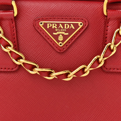 Prada Saffiano Lux Mini Top Handle Crossbody Bag Fuoco 7 of 13
