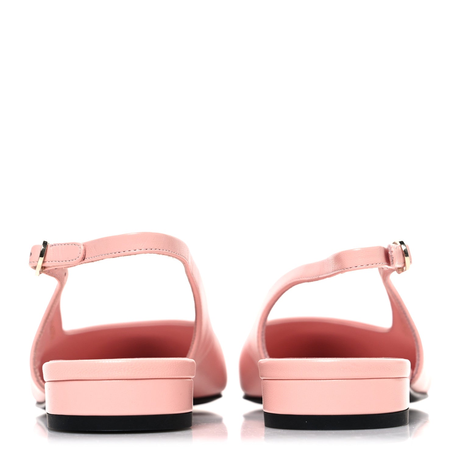 Chanel Goatskin Grosgrain Pointed Toe CC Slingback Flats 37 Pink Black 6 of 11