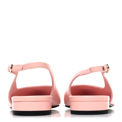 Chanel Goatskin Grosgrain Pointed Toe CC Slingback Flats 37 Pink Black 6 of 11