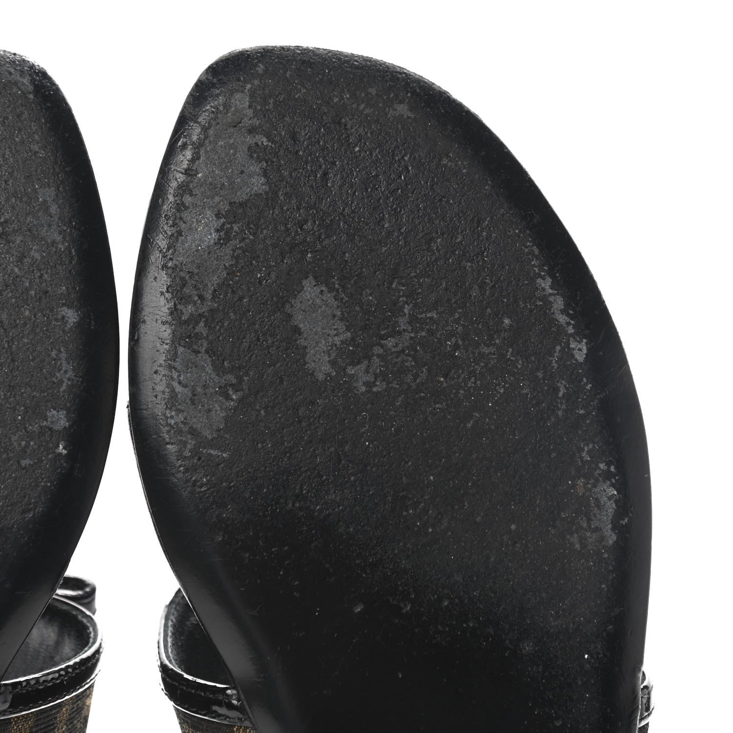 Fendi Patent Zucca Thong Sandals 36.5 Black 8 of 8