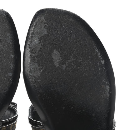 Fendi Patent Zucca Thong Sandals 36.5 Black 8 of 8