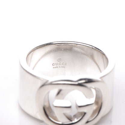Gucci Sterling Silver 10mm Interlocking G Band Ring 52 6 4 of 5
