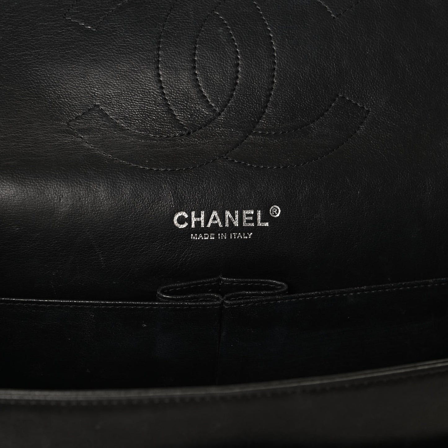 Patent Quilted Jumbo Double Flap Black
