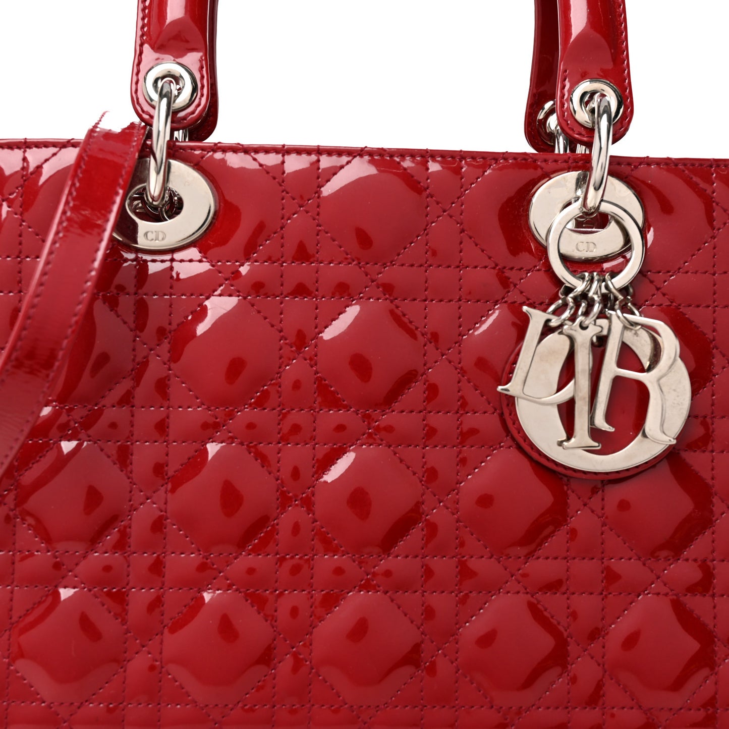 Patent Cannage Medium Lady Dior Burgundy Red