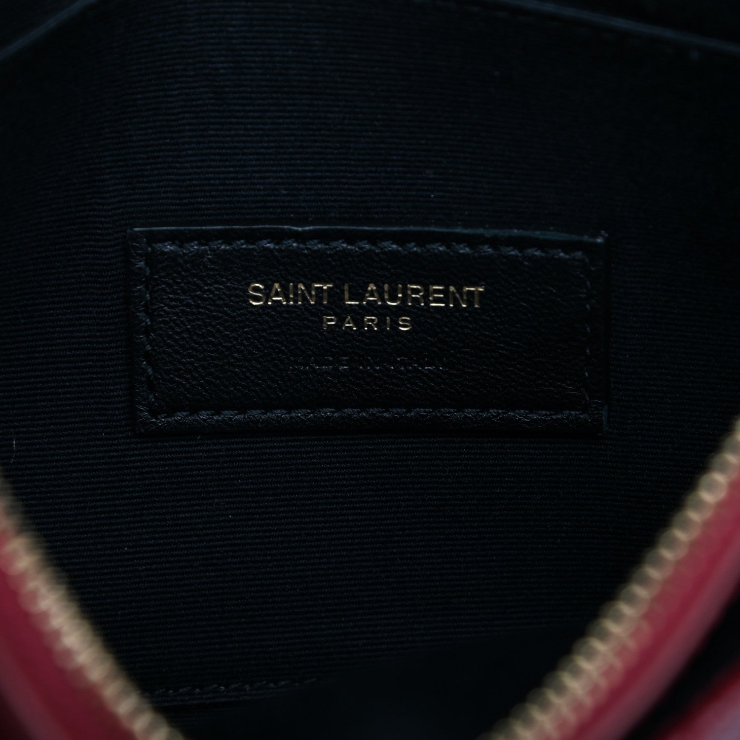 Saint Laurent Grain De Poudre Matelasse Chevron Monogram Bill Pouch Opyum Red 6 of 7