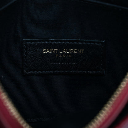 Saint Laurent Grain De Poudre Matelasse Chevron Monogram Bill Pouch Opyum Red 6 of 7