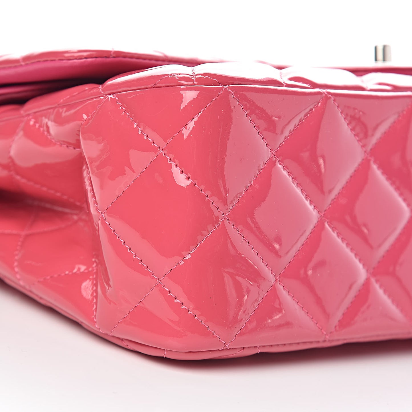 Patent Quilted Jumbo Double Flap Pink