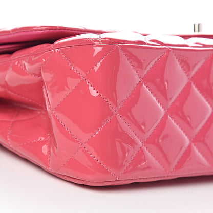 Chanel Patent Quilted Jumbo Double Flap Pink 9 of 11