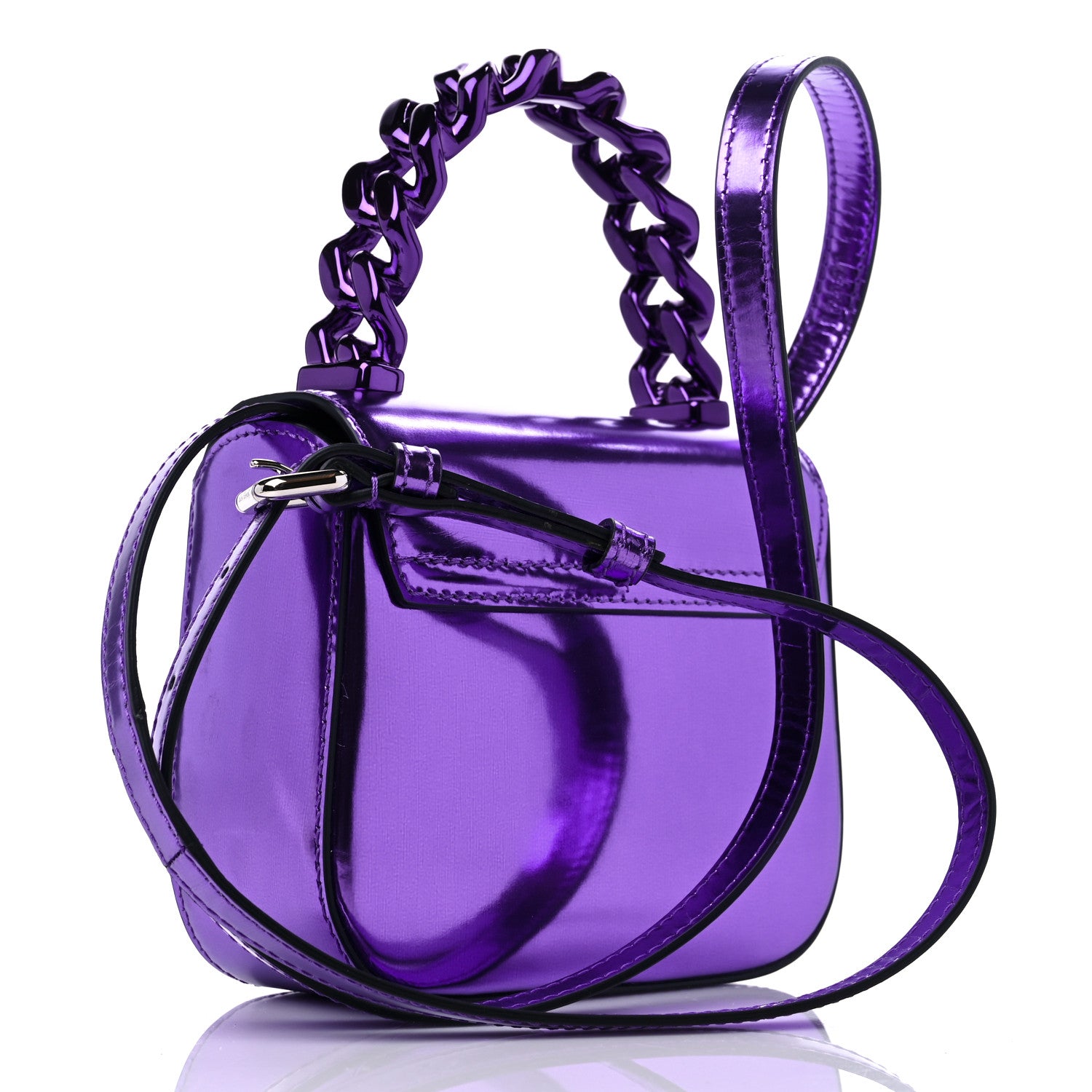 Versace Metallic Mini La Medusa Bag Dark Orchid 3 of 9