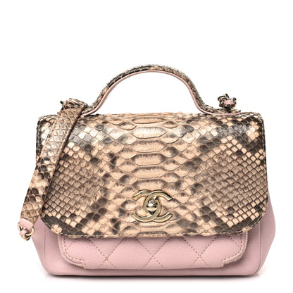 Chanel Snakeskin Caviar Quilted Small Business Affinity Flap Light Pink 1 of 9
