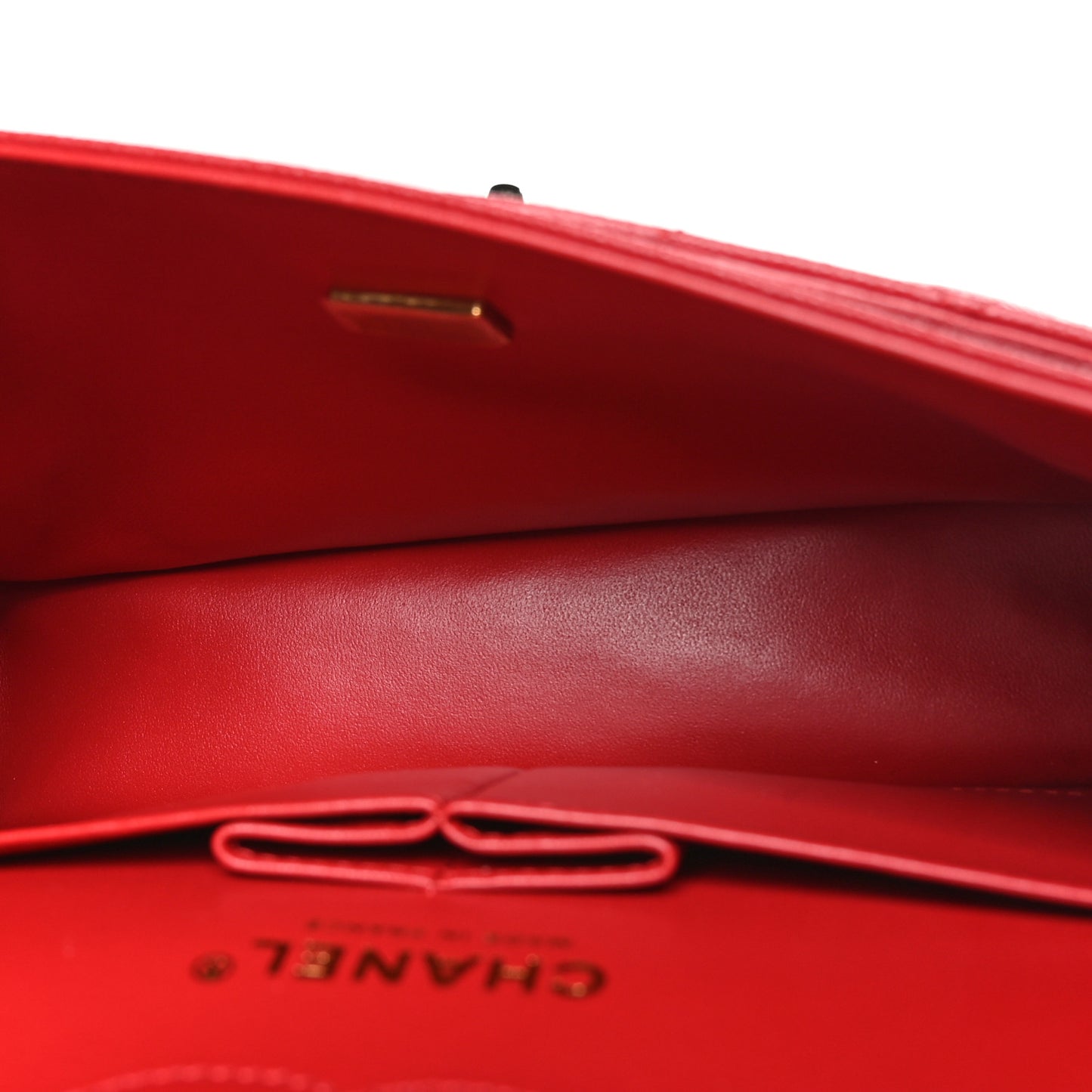 Caviar Quilted Small Double Flap Red