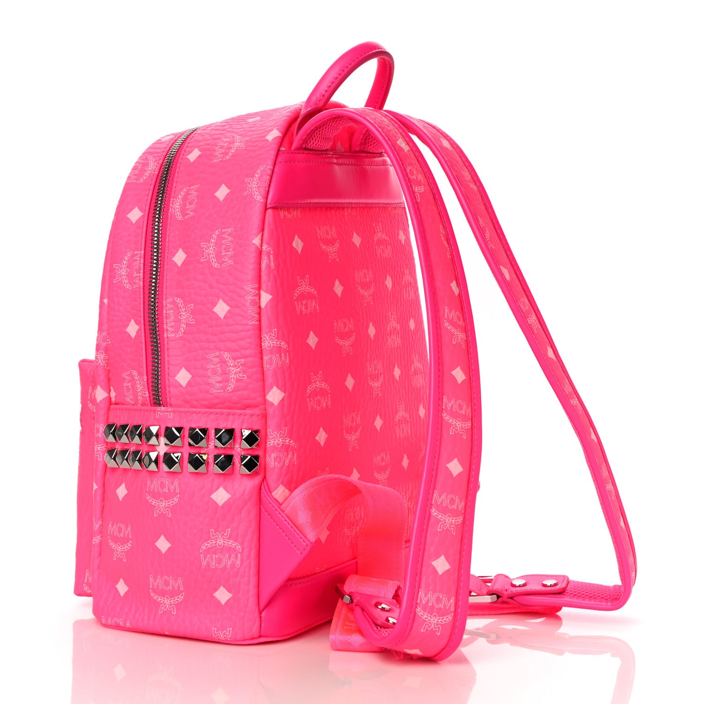 Visetos Small Side Stud Stark Backpack Neon Pink