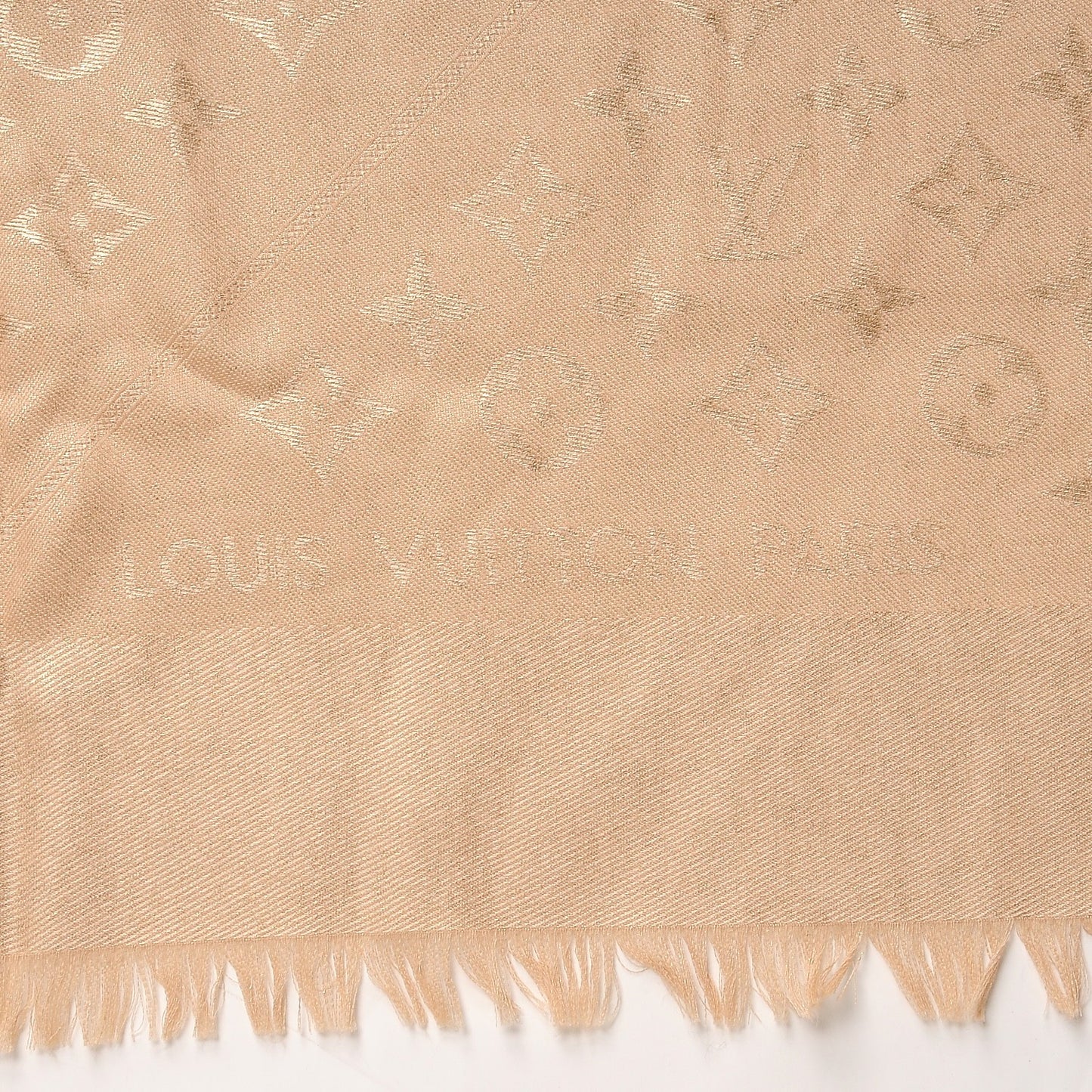 Silk Wool Monogram Rock Shawl Gold
