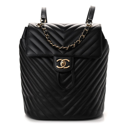 Chanel Calfskin Chevron Quilted Small Urban Spirit Backpack Black 1 of 9