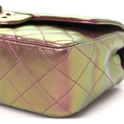 Chanel Iridescent Lambskin Quilted Mini Rectangular Flap Purple 10 of 11