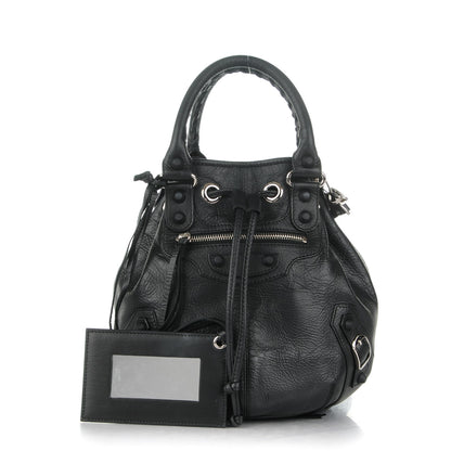Balenciaga Matte Goatskin Rubber Covered Classic Hardware Mini Pompon Black 1 of 7