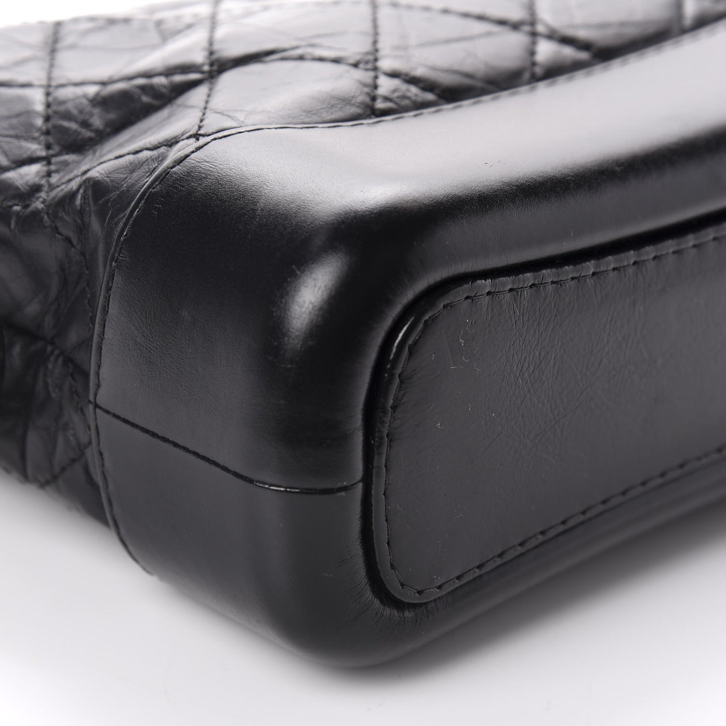 Aged Calfskin Quilted Small Gabrielle Hobo Black