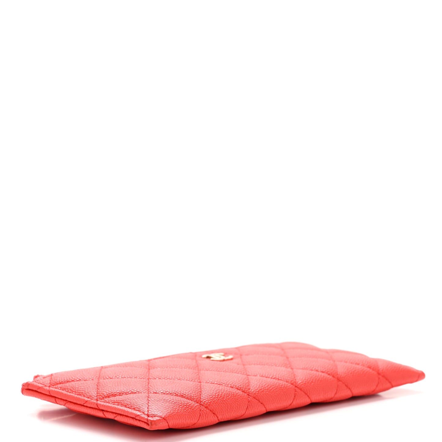 Caviar Quilted Classic Zip Pouch Red
