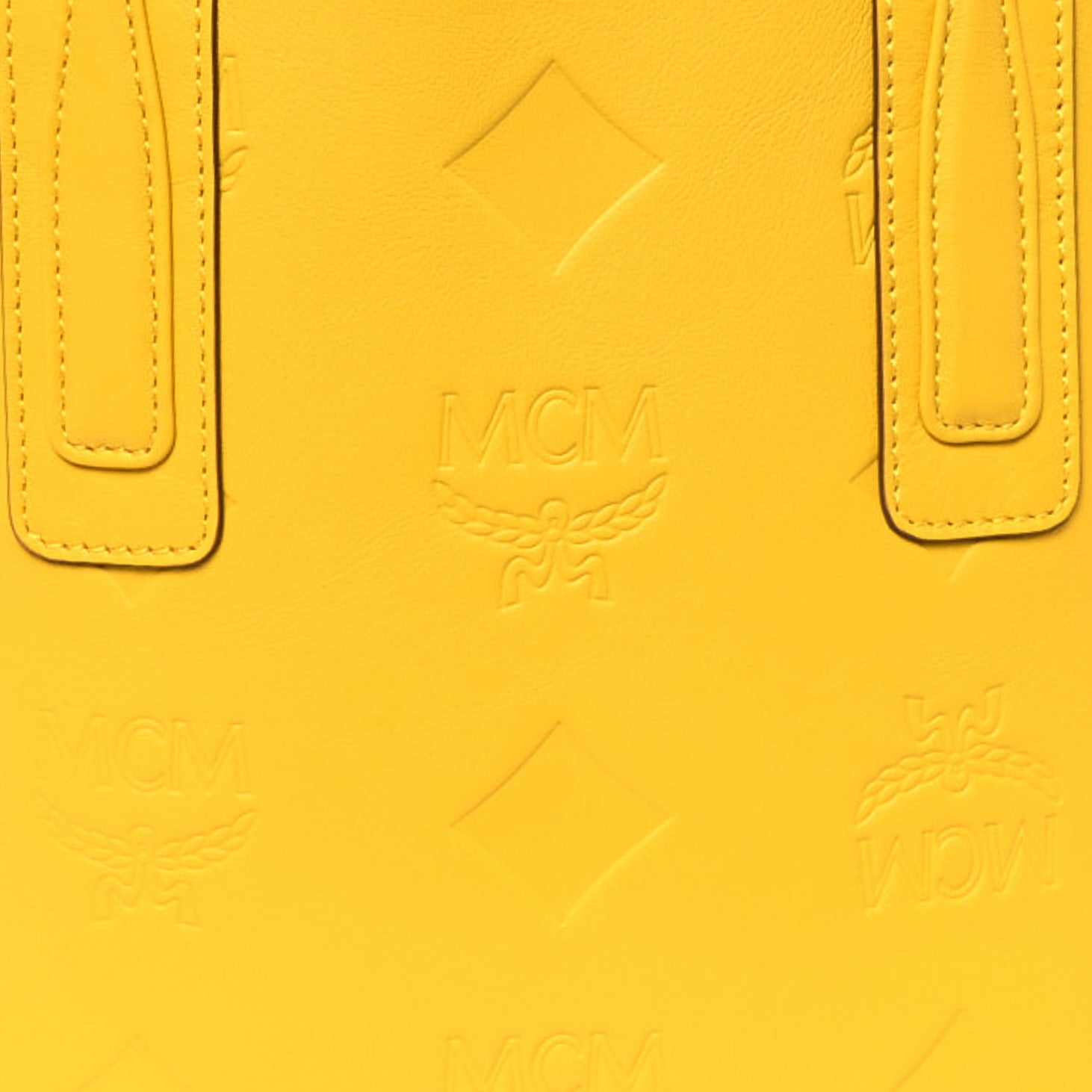 MCM Calfskin Maxi Monogram Mini Liz Tote Old Gold 8 of 11