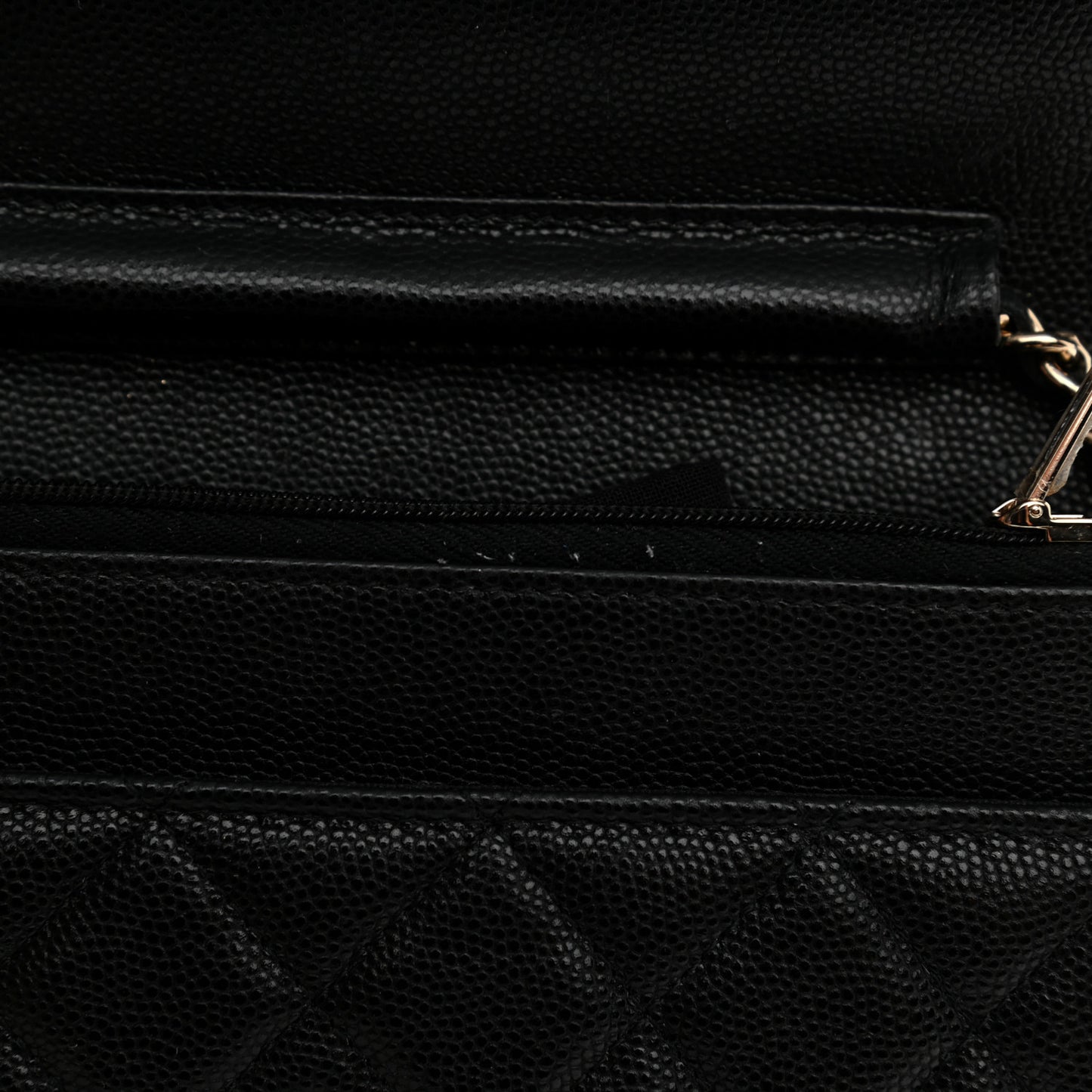 Caviar Quilted Wallet On Chain WOC Black
