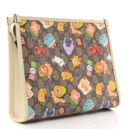 Gucci GG Supreme Monogram Animal Kawaii Cosmetic Case Multi White 3 of 7