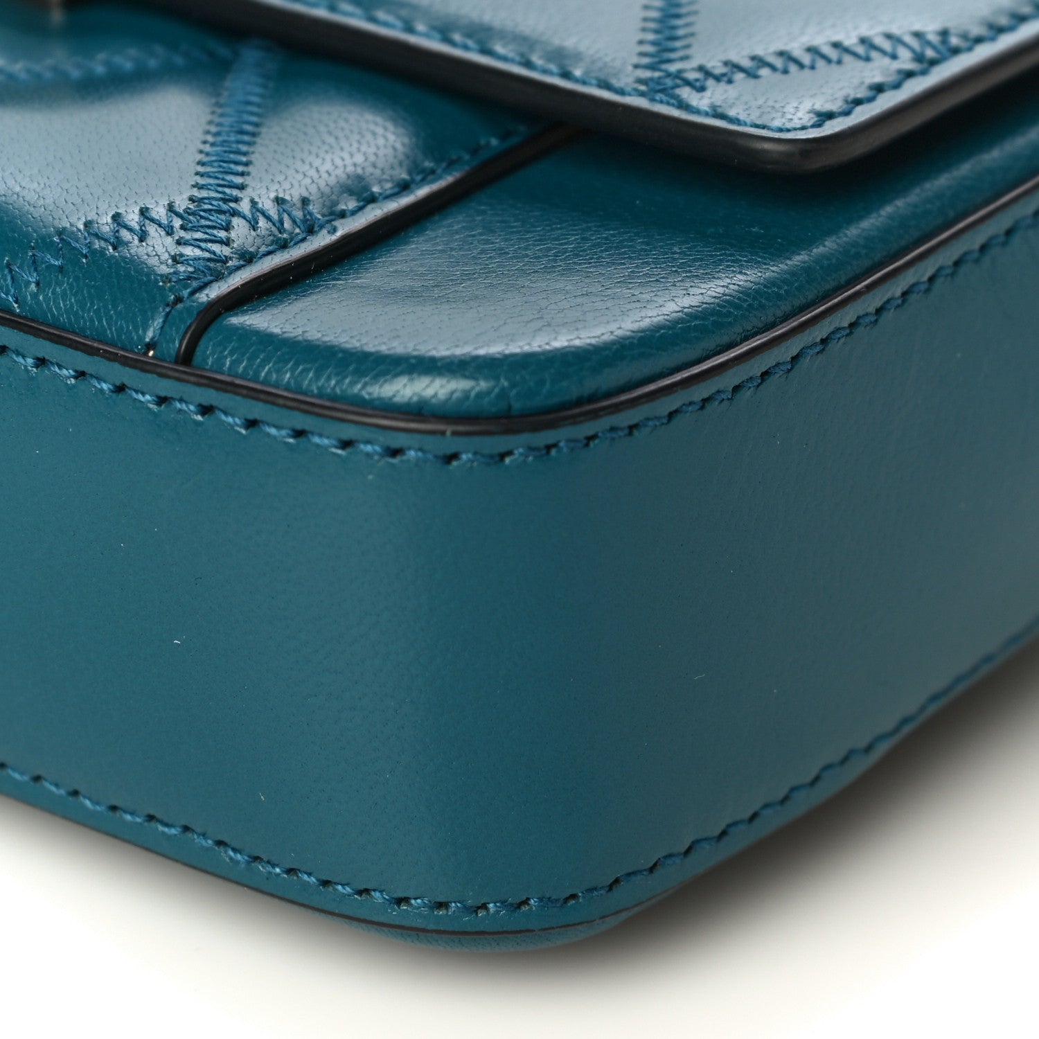 Givenchy Goatskin Quilted GV3 Mini Pocket Convertible Bag Blue 6 of 14
