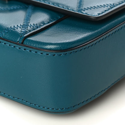 Givenchy Goatskin Quilted GV3 Mini Pocket Convertible Bag Blue 6 of 14
