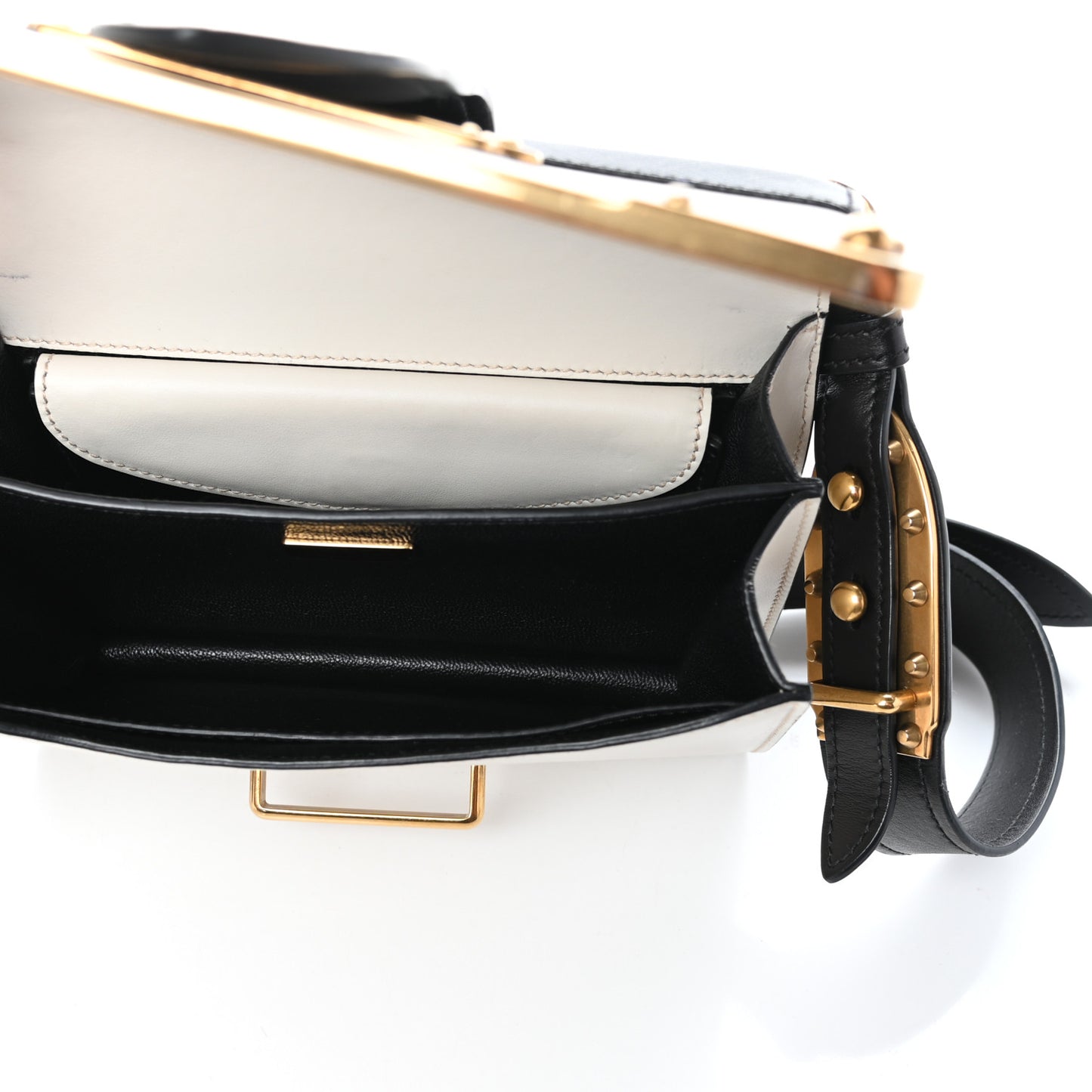 City Calf Saffiano Cahier Bag Talco Black