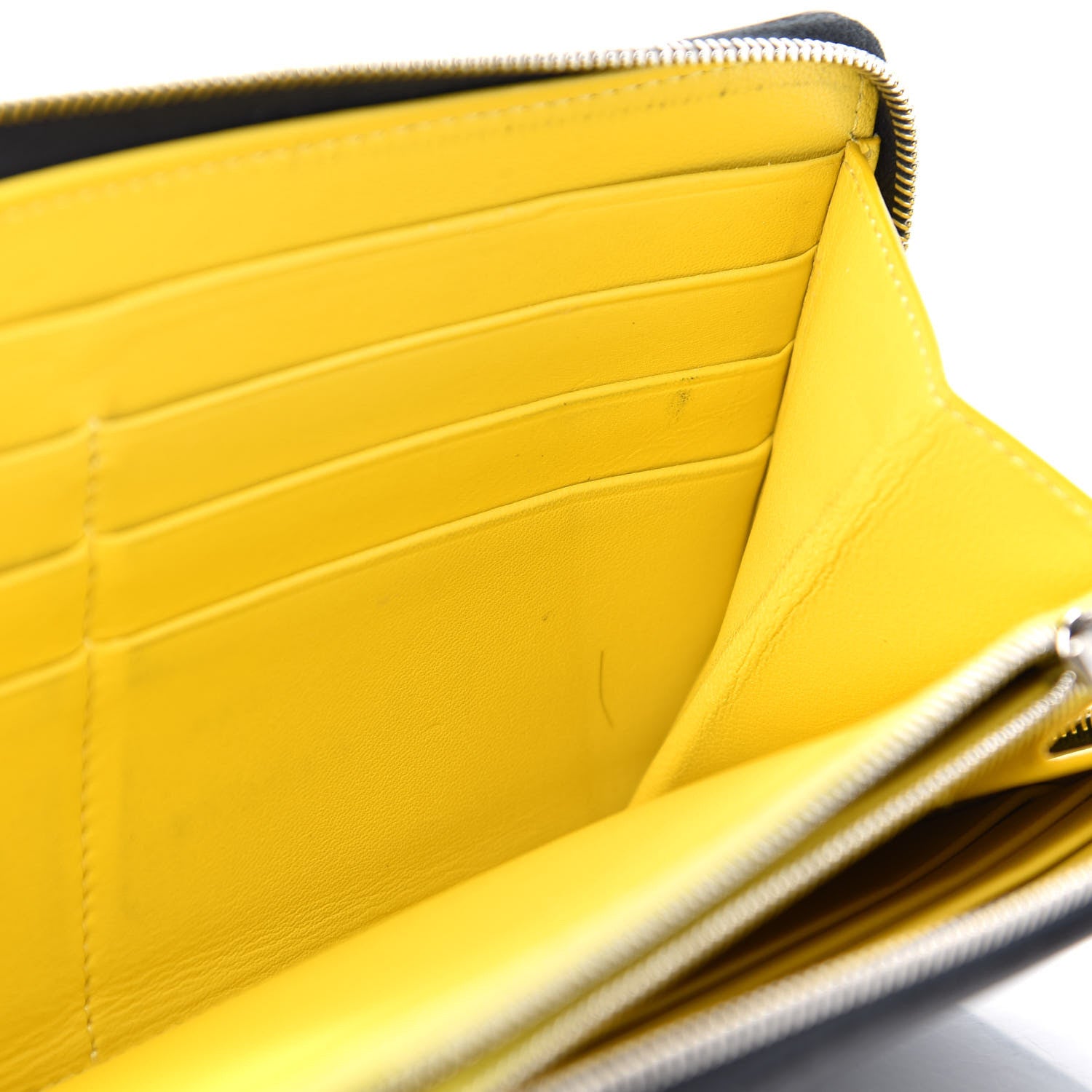 Celine Calfskin Large Zip Around Multifunction Wallet Black Citron 9 of 9