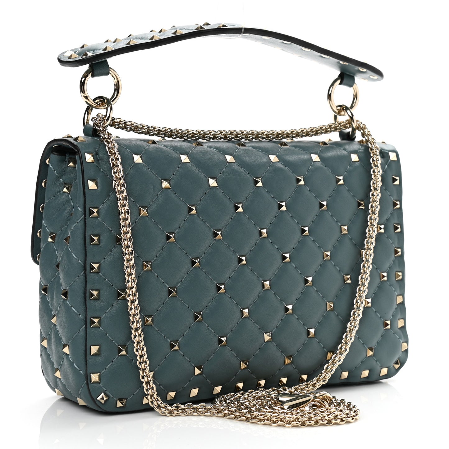 Nappa Medium Rockstud Spike Shoulder Bag Giada