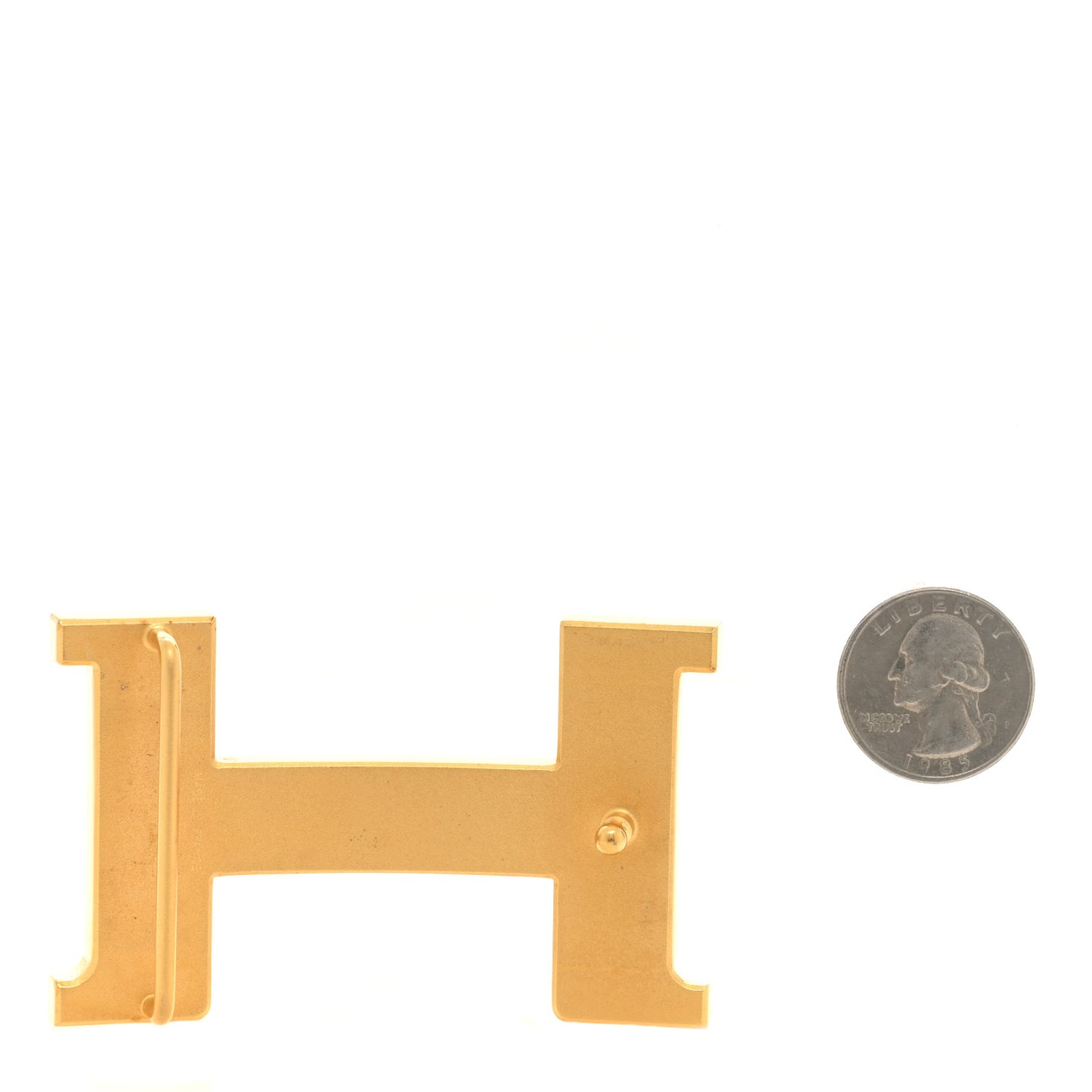 Polished 32mm H Belt Buckle Gold
