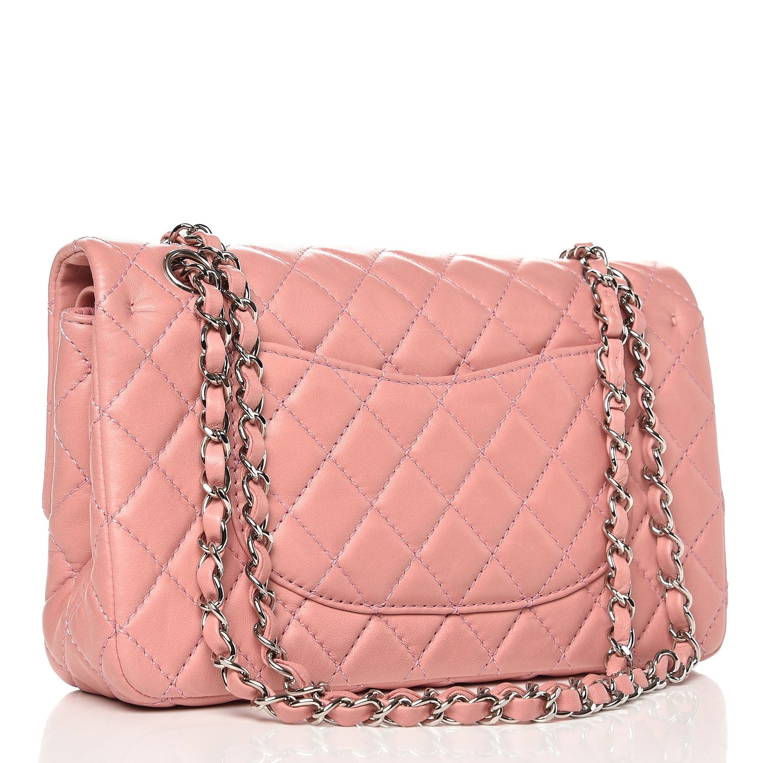 Chanel Lambskin Quilted Medium Double Flap Pink 4 of 14
