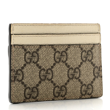 Gucci GG Supreme Monogram Textured Calfskin Web Ophidia Card Holder Beige Ebony Mystic White 3 of 7