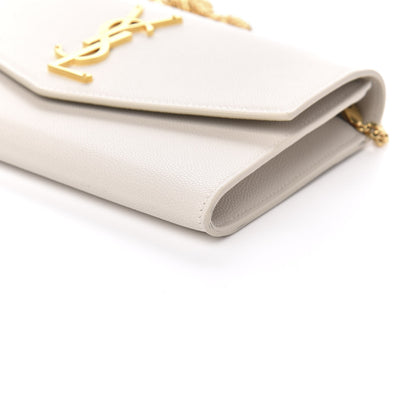 Saint Laurent Grain De Poudre Monogram Uptown Chain Wallet Dark Latte 9 of 12