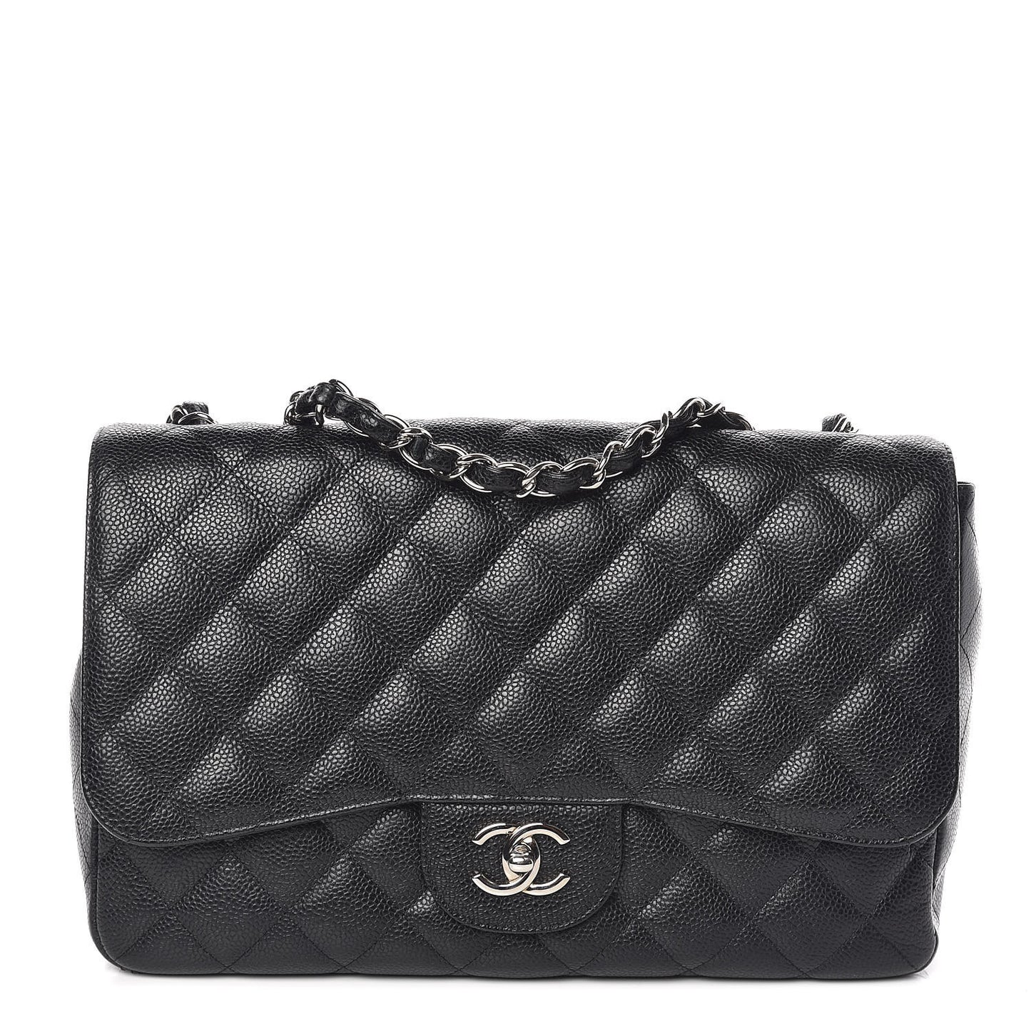 Caviar Quilted Jumbo Single Flap Black