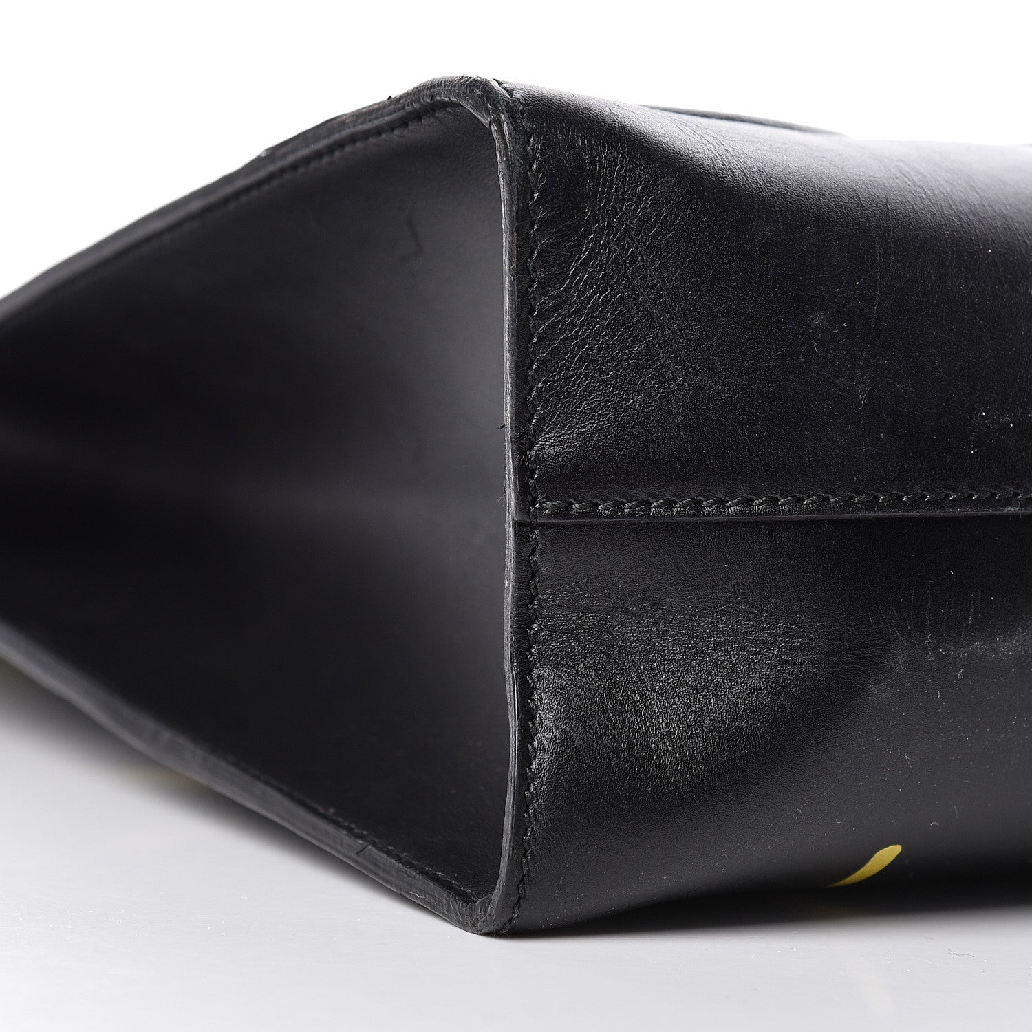 Gucci Calfskin GucciGhost Real Medium XL Tote Black Yellow 9 of 13