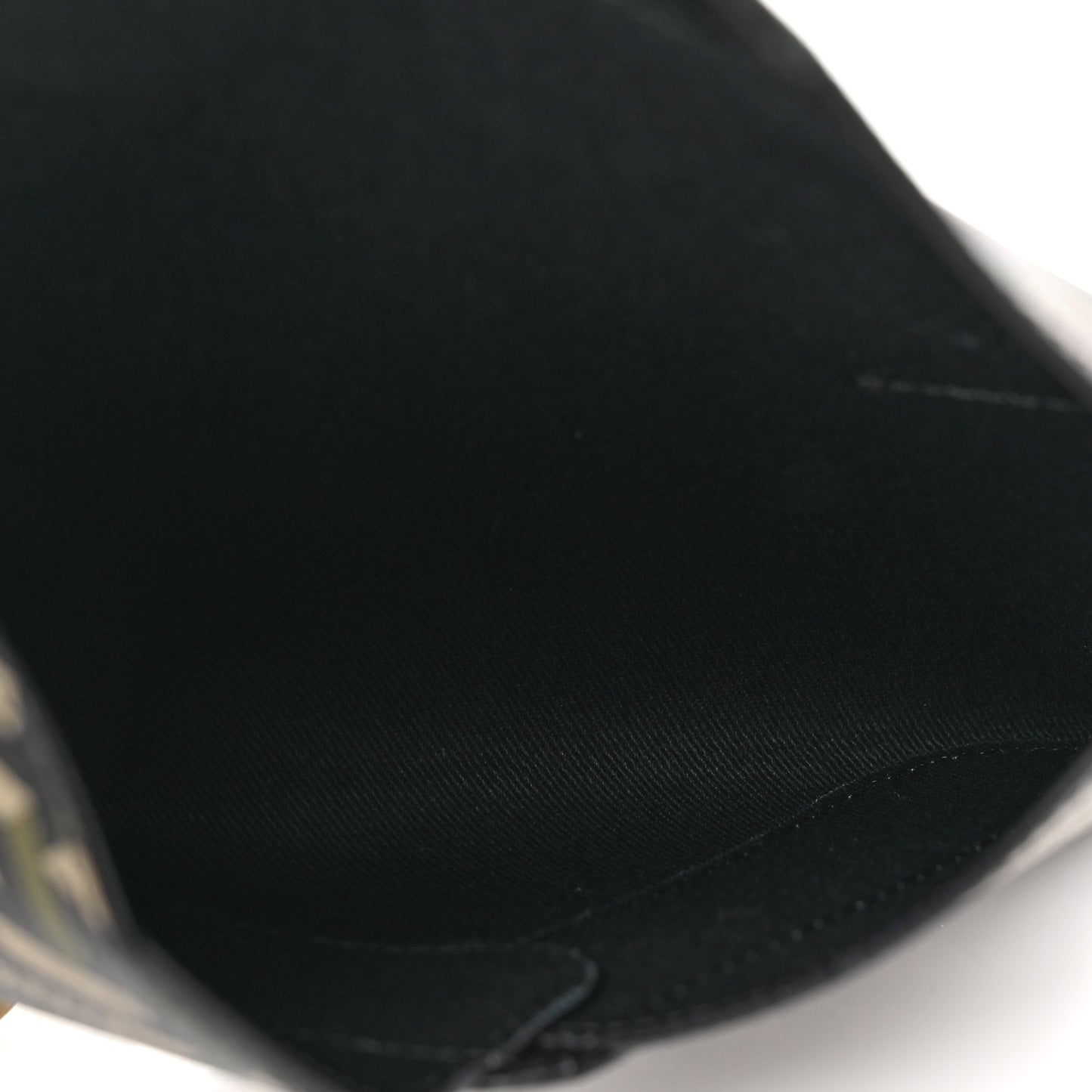 Coated Canvas Calfskin LA Greca Envelope Pouch Black Green Beige