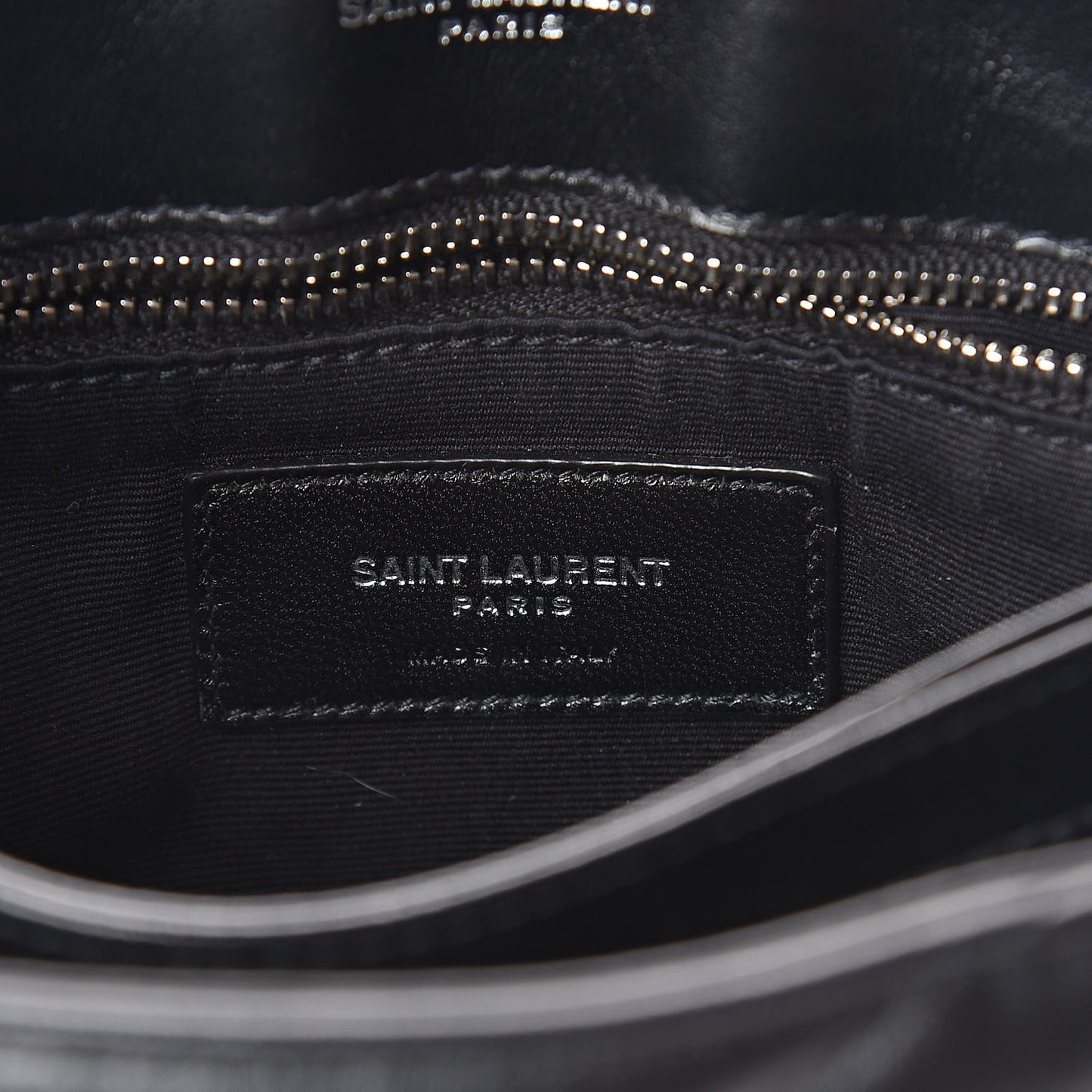 Calfskin Y Quilted Monogram Toy Loulou Crossbody Bag Black