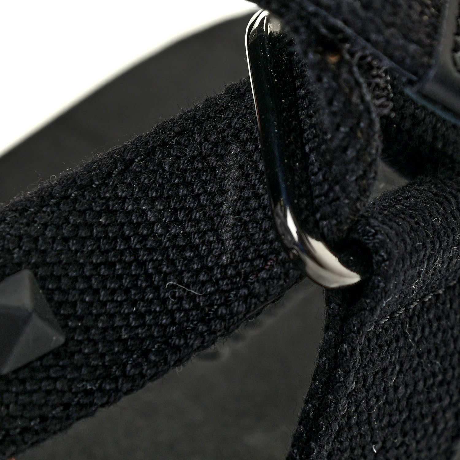 Valentino Garavani Nylon Rockstud Velcro Sandals 39 Black 9 of 9