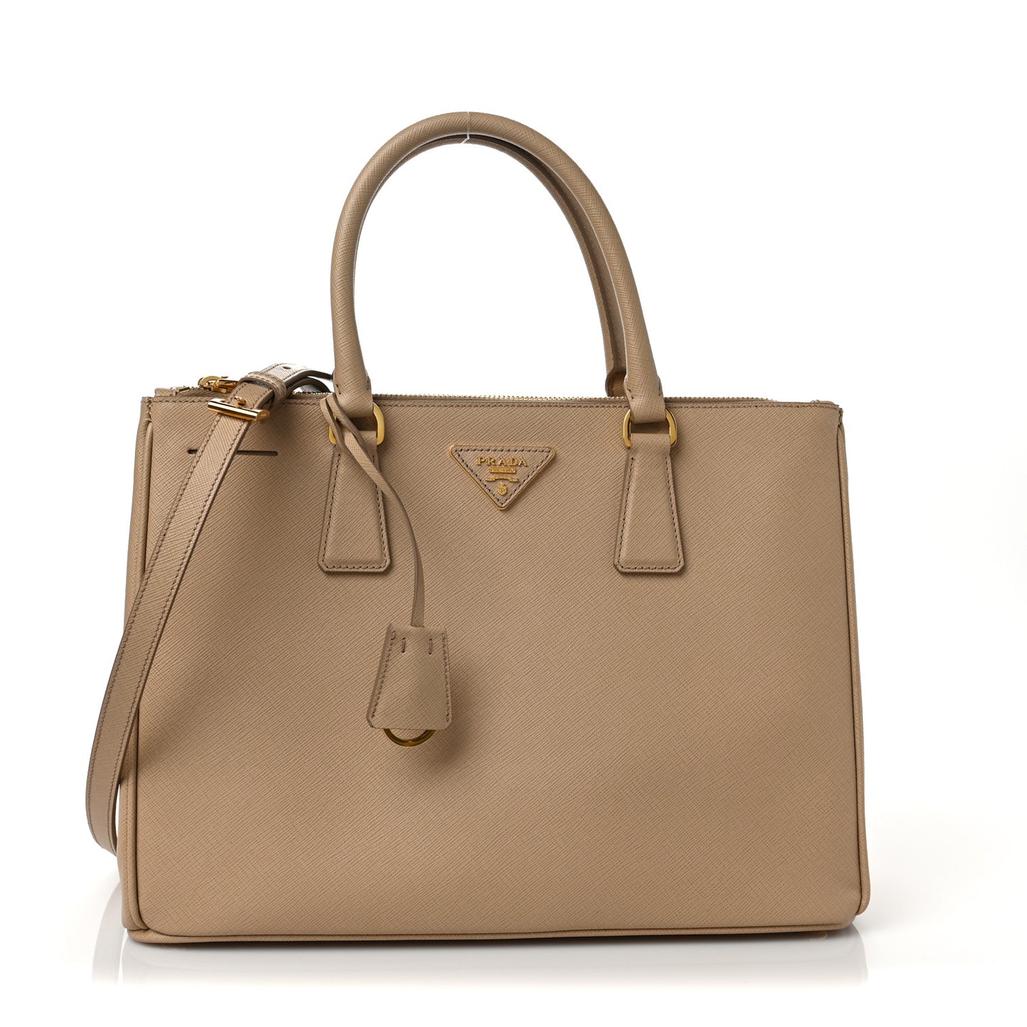 Saffiano Medium Galleria Double Zip Tote Sabbia