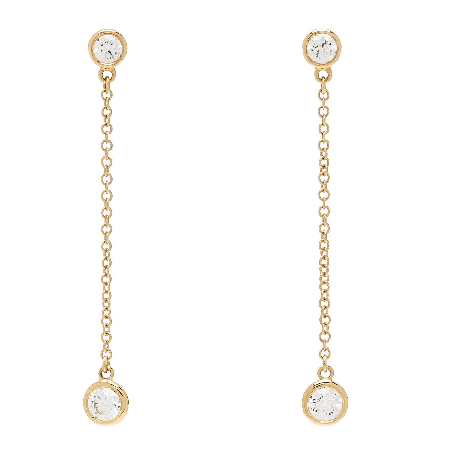 18K Yellow Gold Diamond .39ctw Elsa Peretti Diamonds by the Yard Drop Earrings
