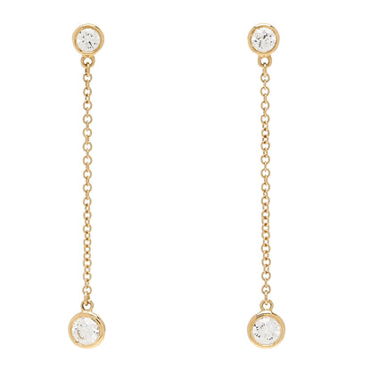Tiffany 18K Yellow Gold Diamond .39ctw Elsa Peretti Diamonds by the Yard Drop Earrings 1 of 6