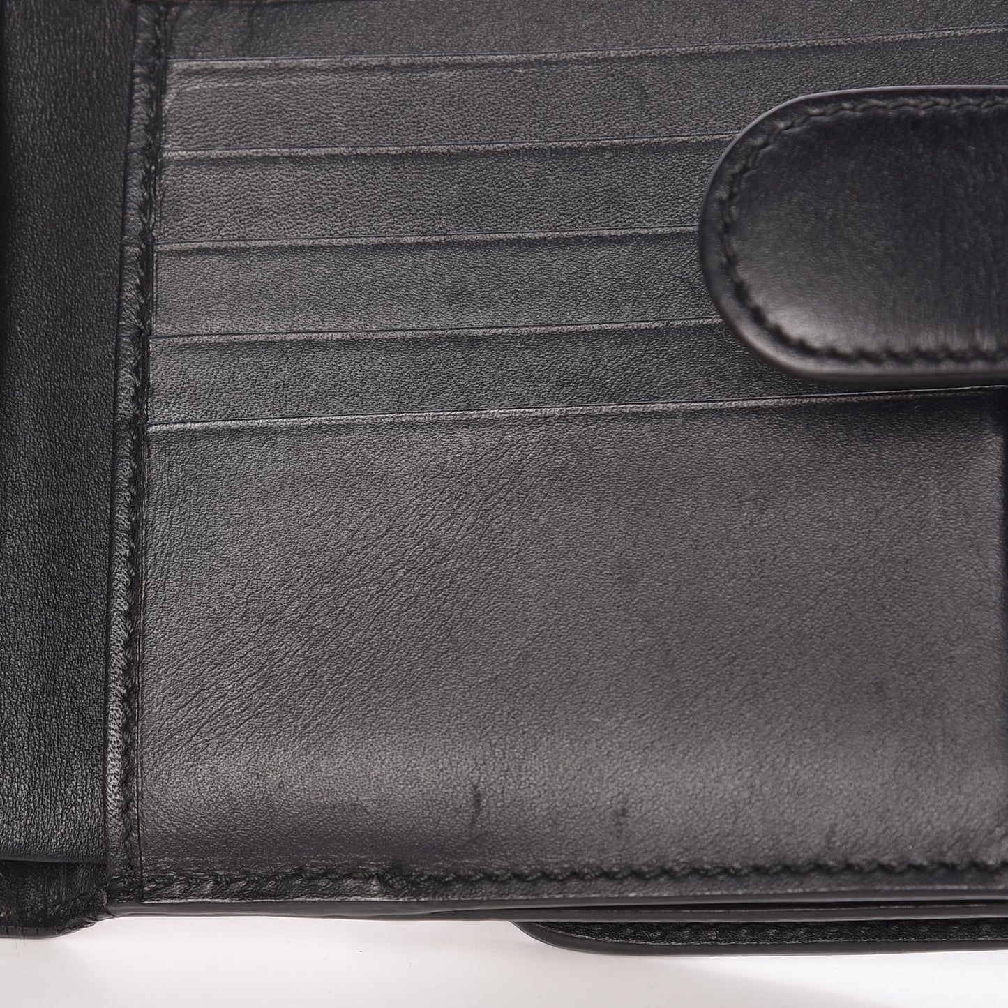GG Supreme Monogram Pearl Studded French Wallet Black