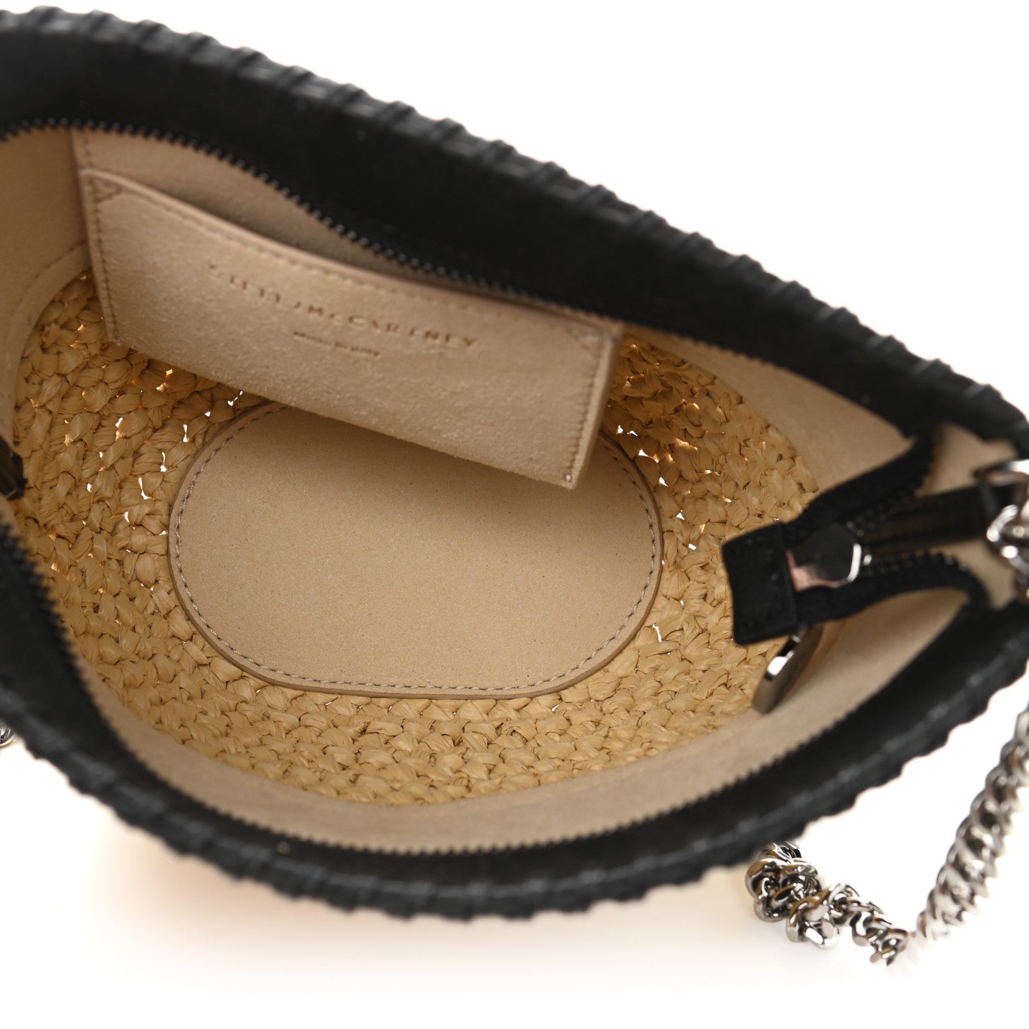 Stella McCartney Shaggy Deer Raffia Mini Shoulder Bag Black 5 of 10