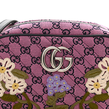 Gucci Monogram Multicolor Matelasse Diagonal Floral Embroidered Small GG Marmont Chain Shoulder Bag Pink Blue Ivory Green Lilac 8 of 10
