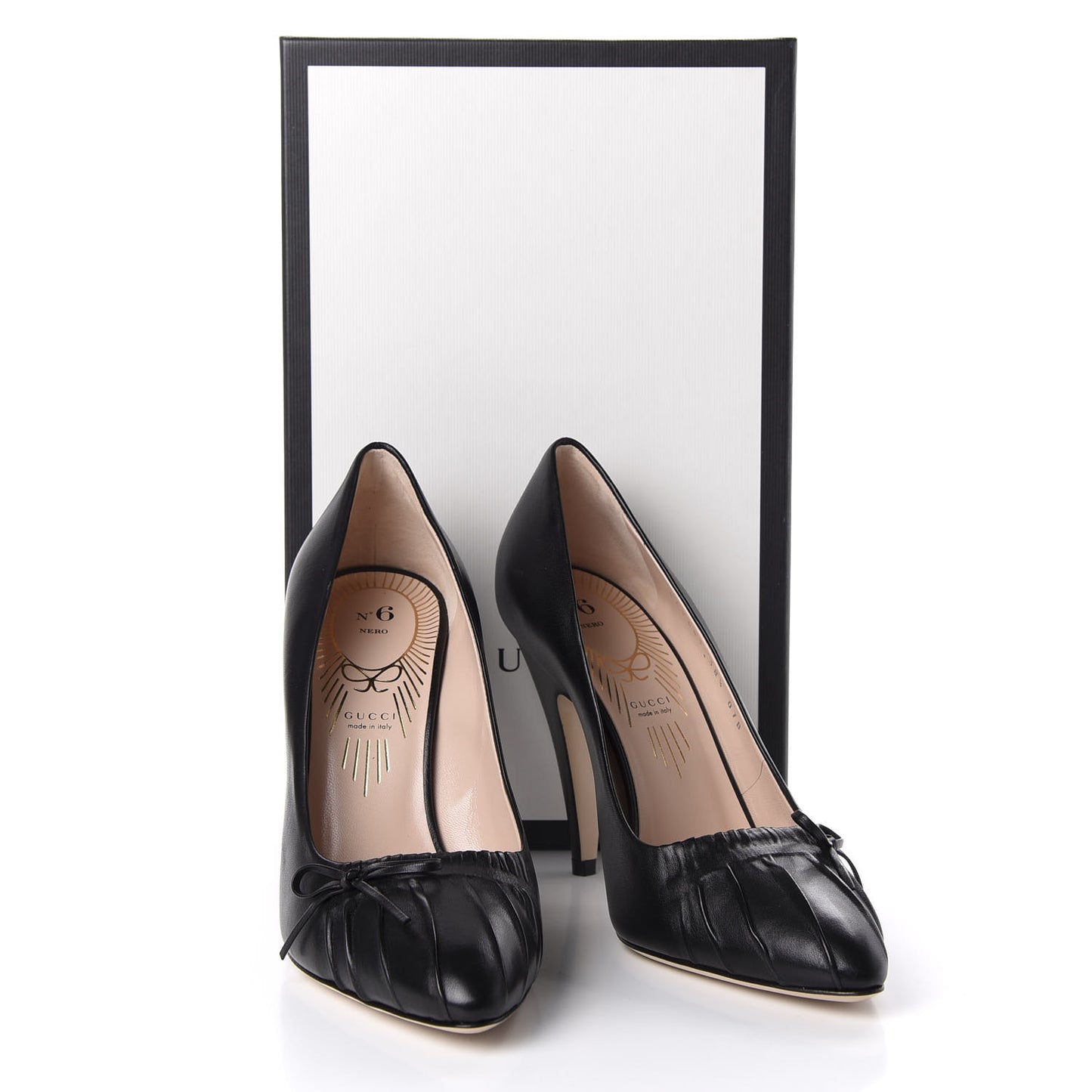 Nappa Bow High Heel Pumps 38.5 Black