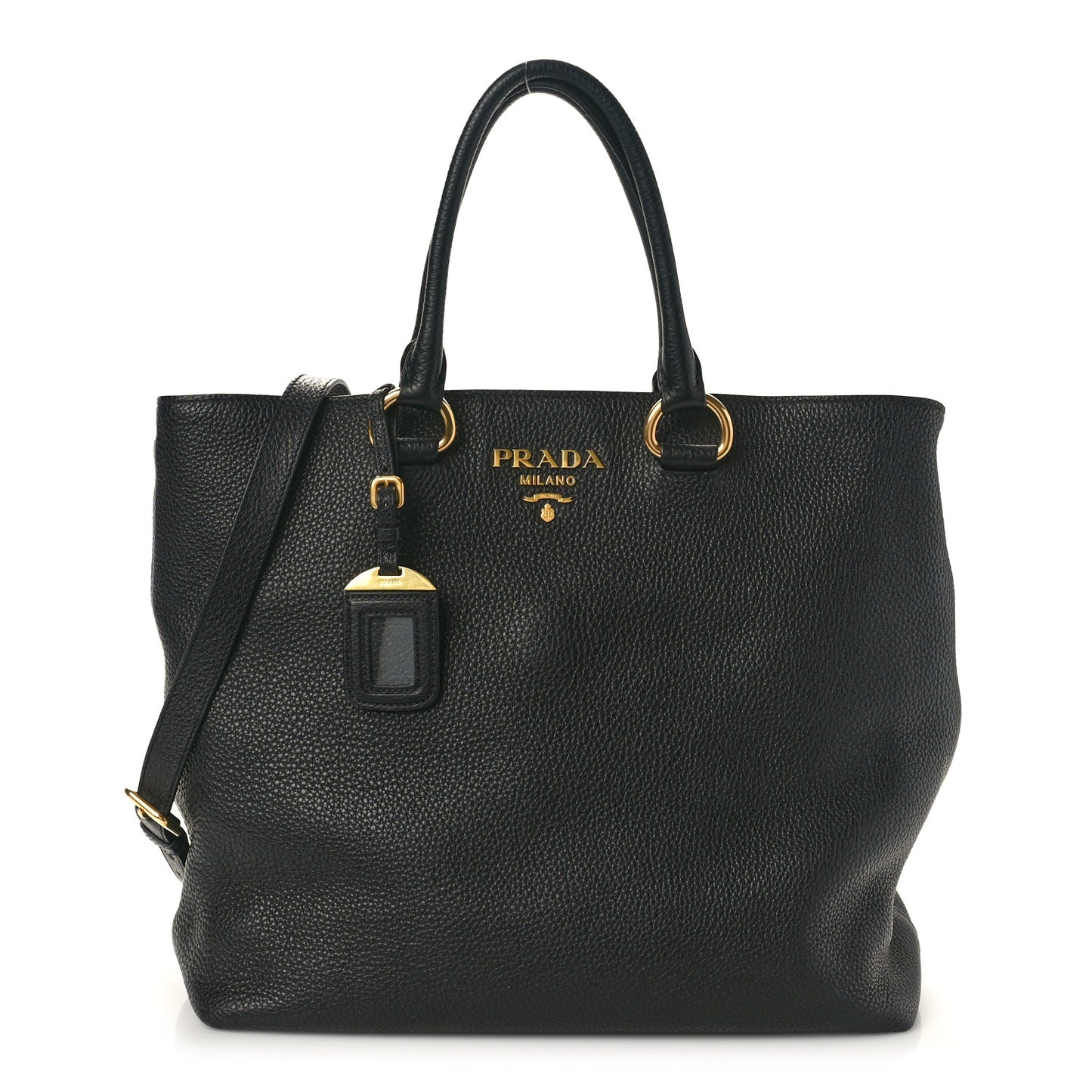 Vitello Daino Shopping Tote Black