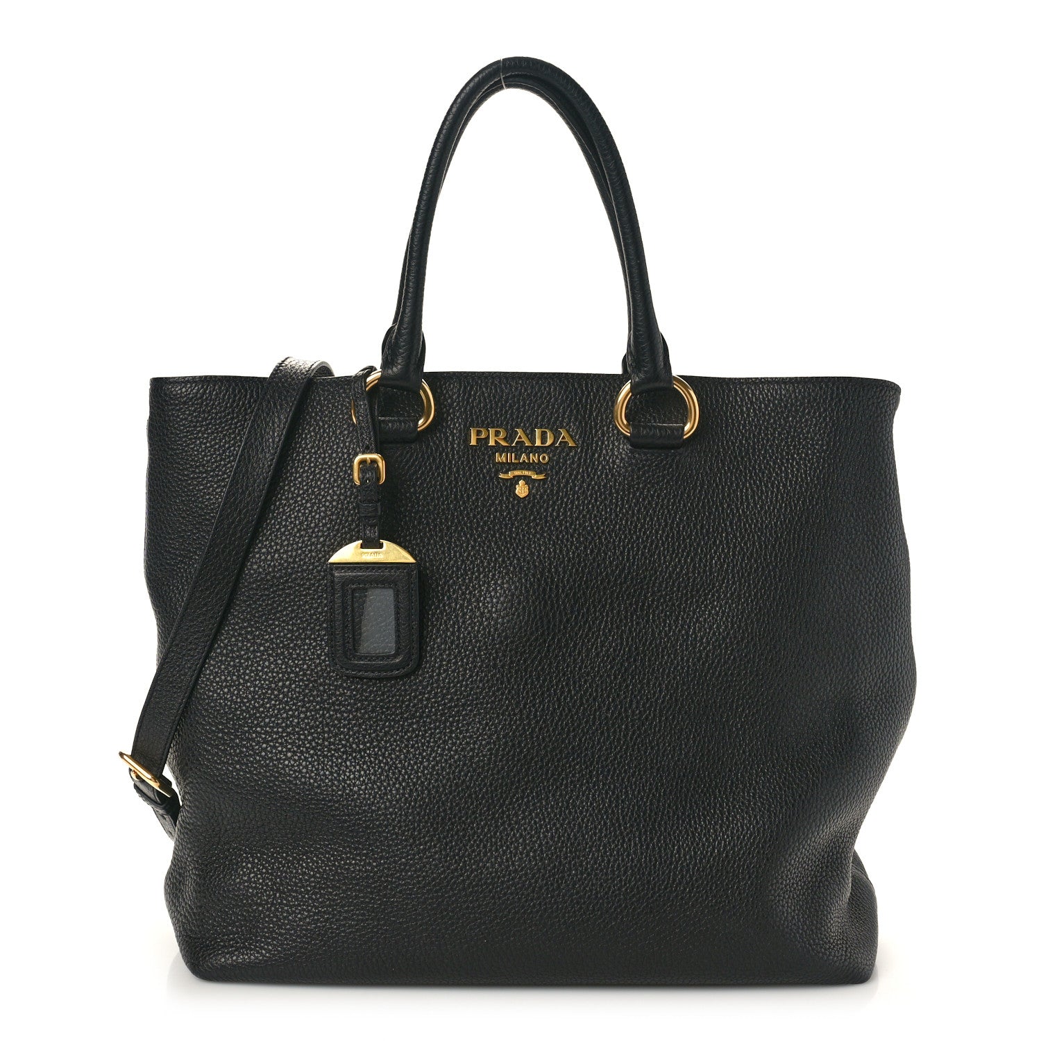 Prada Vitello Daino Shopping Tote Black 1 of 12